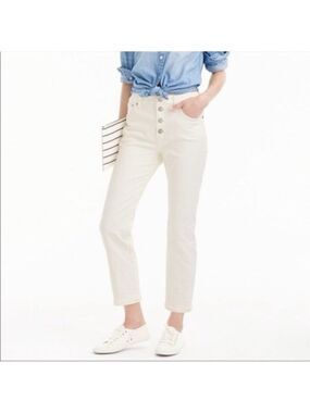 J. Crew White Vintage Crop Button Close Jeans Size 28